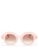 Matchesfashion.com Lapima - Catarina Oversized Square Acetate Sunglasses - Womens - Light Pink