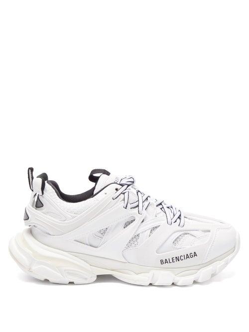 Matchesfashion.com Balenciaga - Track Panelled Faux-leather Trainers - Womens - White Black