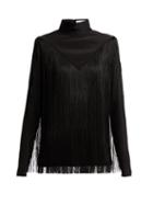Matchesfashion.com Givenchy - Fringed Silk Georgette Top - Womens - Black