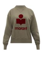 Matchesfashion.com Isabel Marant Toile - Moby Flocked Logo Jersey Sweatshirt - Womens - Khaki Multi