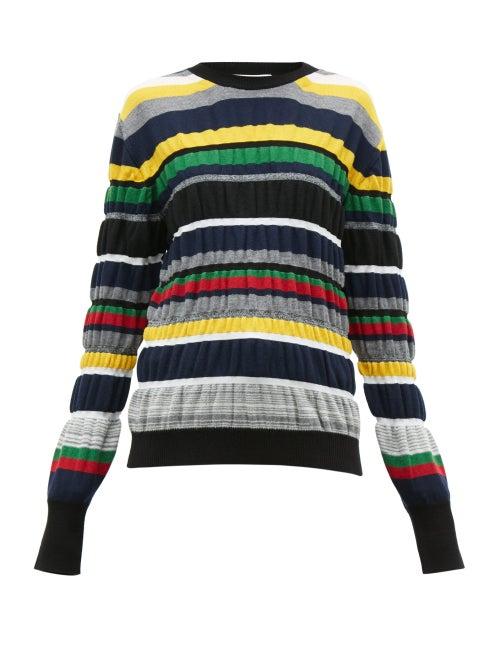 Matchesfashion.com Jw Anderson - Ruched Stripe Wool Blend Sweater - Womens - Multi