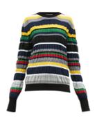 Matchesfashion.com Jw Anderson - Ruched Stripe Wool Blend Sweater - Womens - Multi