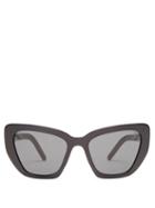 Prada Eyewear - Cat-eye Acetate Sunglasses - Womens - Black
