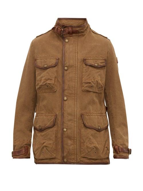 Matchesfashion.com Belstaff - Journey Leather Trimmed Canvas Field Jacket - Mens - Khaki