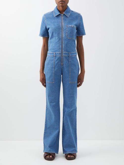 Stella Mccartney - Salt & Pepper Denim Jumpsuit - Womens - Denim
