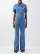 Stella Mccartney - Salt & Pepper Denim Jumpsuit - Womens - Denim