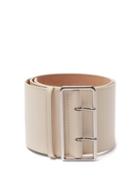 Matchesfashion.com Alexander Mcqueen - Wide Leather Belt - Womens - Ivory