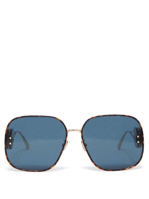 Dior - Diorbobby R2u Square Metal Sunglasses - Womens - Blue