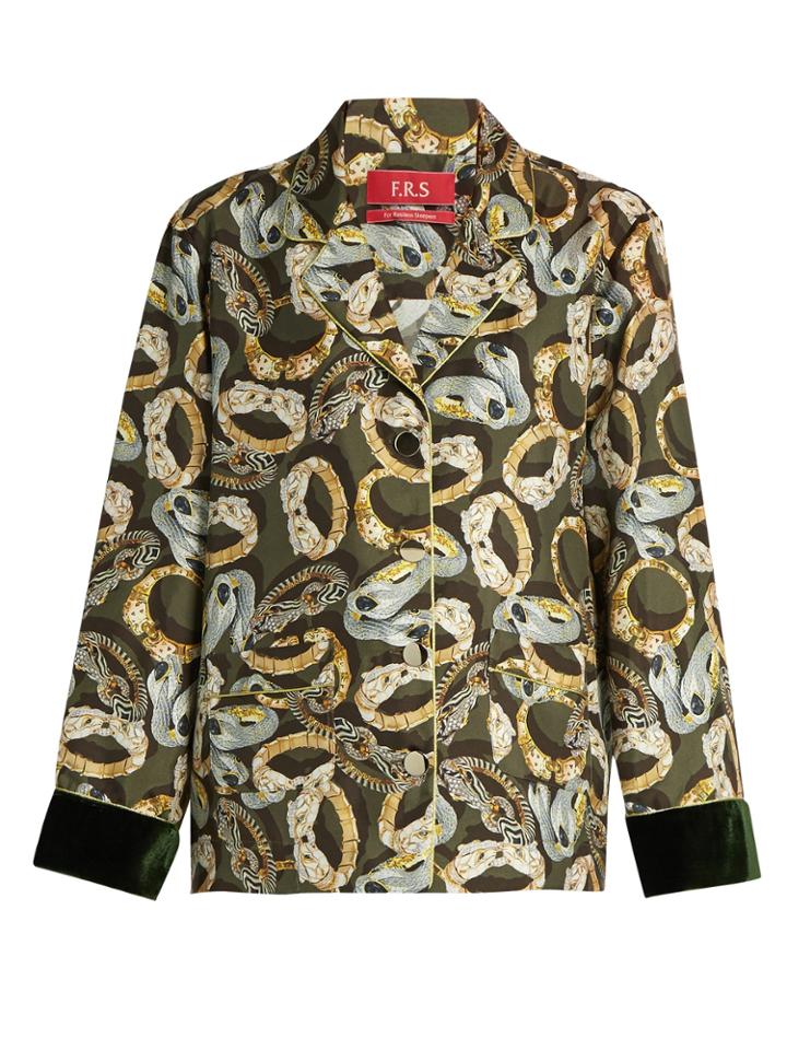 F.r.s - For Restless Sleepers Ade Bracelet-print Silk Pyjama Top