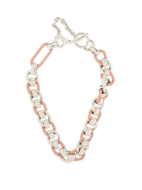 Matchesfashion.com Bottega Veneta - Sterling-silver Chain Necklace - Womens - Silver Multi