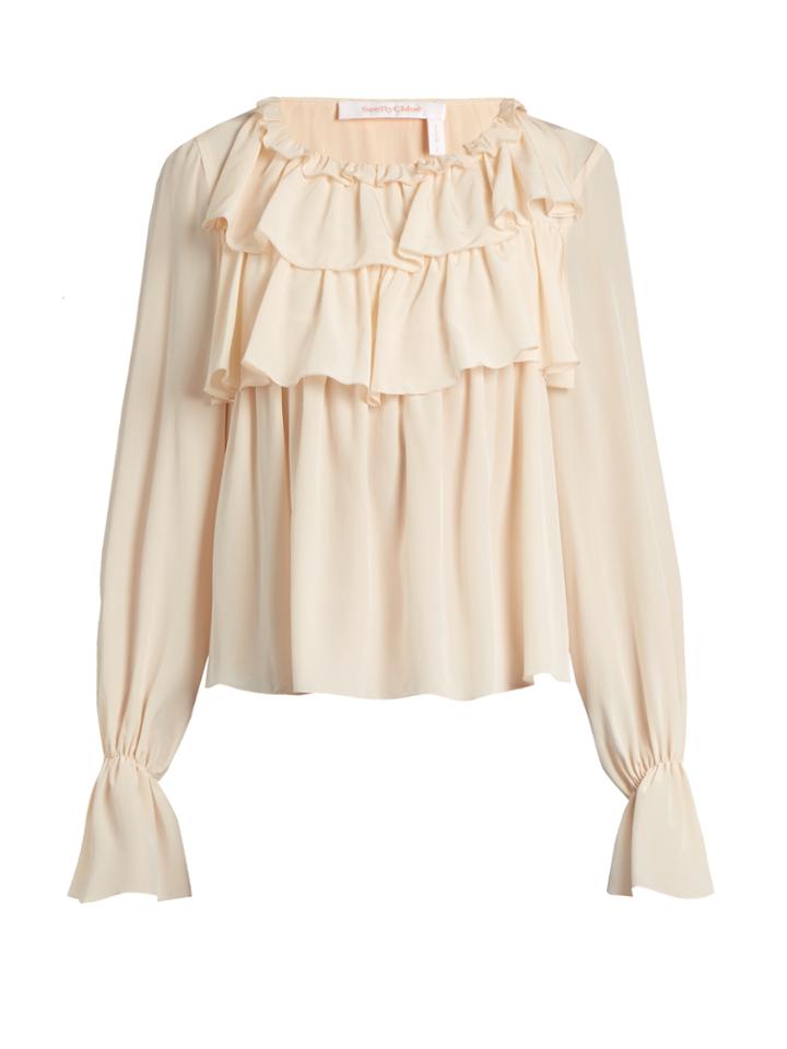 See By Chloé Ruffled Silk Top