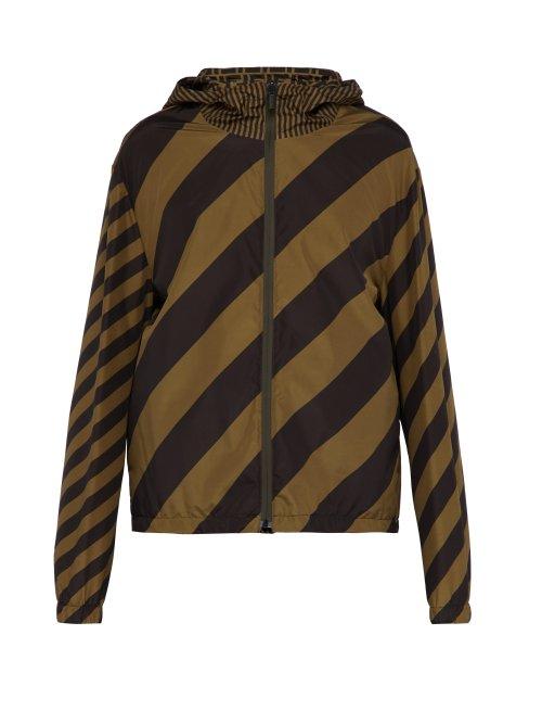 Matchesfashion.com Fendi - Ff Logo Print Reversible Jacket - Mens - Brown Multi