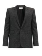 Matchesfashion.com Saint Laurent - Lam-checked Wool-blend Blazer - Mens - Black Gold