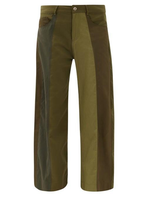 Matchesfashion.com Marques'almeida - Upcycled Deconstructed Panelled Wide-leg Trousers - Womens - Khaki