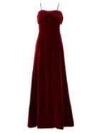 Matchesfashion.com The Vampire's Wife - The Velvet Bow-trim Cotton Gown - Womens - Burgundy