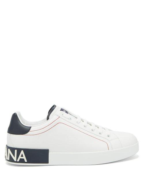 Matchesfashion.com Dolce & Gabbana - Low Top Leather Logo Trainers - Mens - White