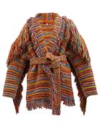 Alanui - Under A Palm Tree Fringed Cotton-blend Cardigan - Womens - Multi