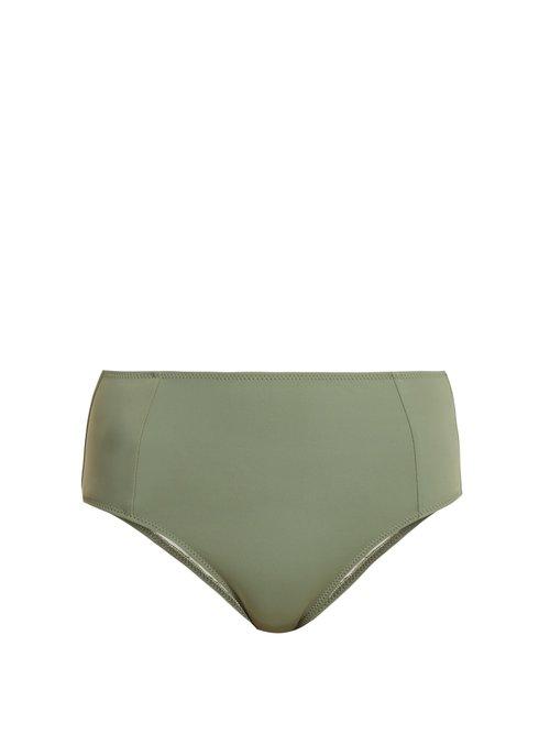 Matchesfashion.com Solid & Striped - The Jessica High Rise Bikini Briefs - Womens - Khaki