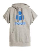 Matchesfashion.com Isabel Marant Toile - Milesy Logo Appliqu Cotton Blend Sweater - Womens - Grey