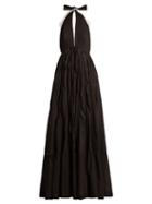 Matchesfashion.com Kalita - Rooftop Runway Cotton Halter Neck Maxi Dress - Womens - Black