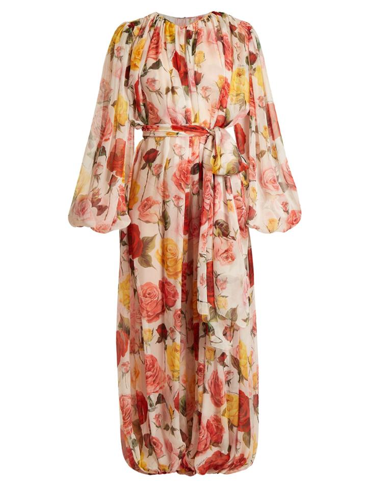 Dolce & Gabbana Floral-print Gathered Jumpsuit