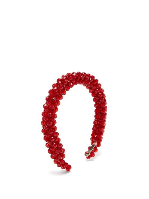 Matchesfashion.com Shrimps - Antonia Beaded Headband - Womens - Red