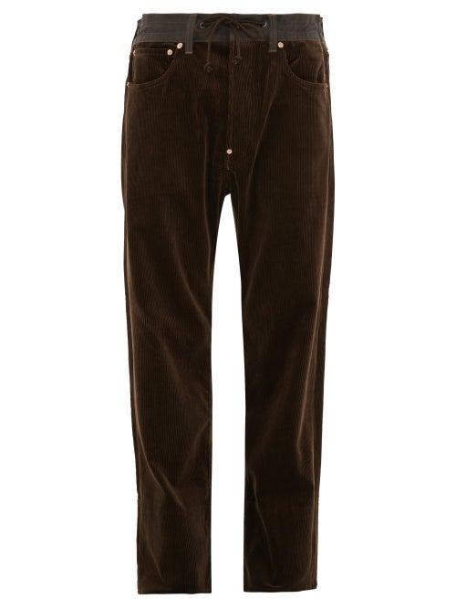 Matchesfashion.com Junya Watanabe - Leather Pocket Cotton Corduroy Trousers - Mens - Dark Brown