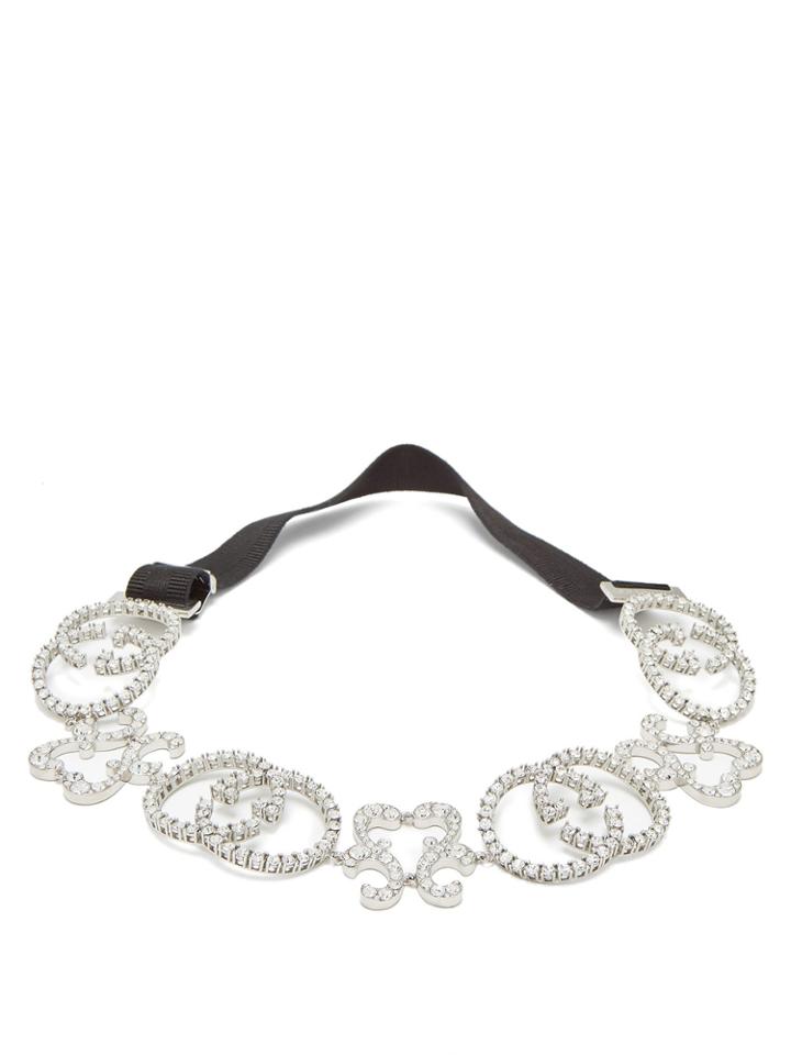 Gucci Gg Pave Crystal Headband
