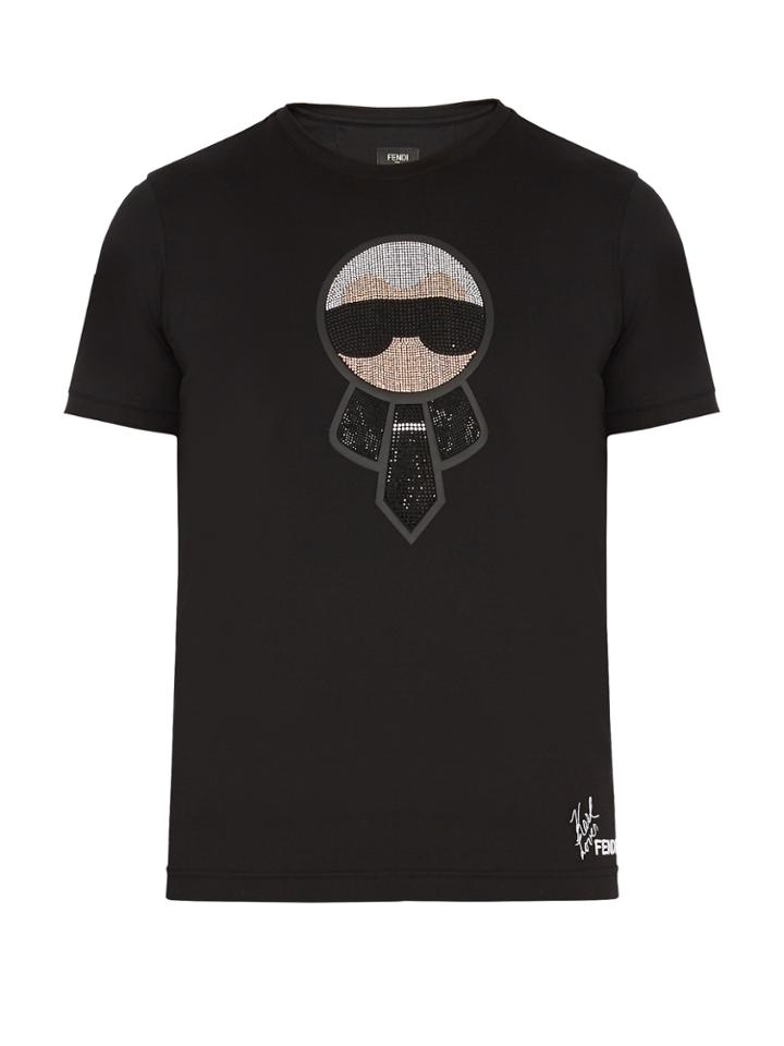 Fendi Karlito-embellished Cotton T-shirt