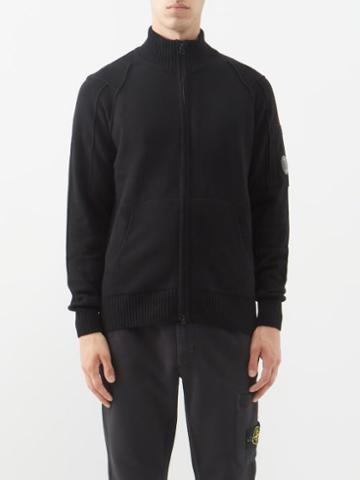 C.p. Company - Goggle-lens Zipped Wool-blend Sweater - Mens - Black