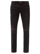 Matchesfashion.com Dolce & Gabbana - Distressed Cotton-blend Slim-leg Jeans - Mens - Black