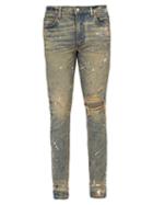 Matchesfashion.com Amiri - Artist Ripped Slim Leg Jeans - Mens - Blue
