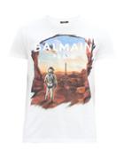 Matchesfashion.com Balmain - Astronaut-print Cotton T-shirt - Mens - White