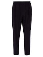 Matchesfashion.com Giorgio Armani - Striped Wool Blend Trousers - Mens - Navy