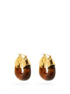 Matchesfashion.com Lizzie Fortunato - Organic Gold-plated Hoop Earrings - Womens - Brown
