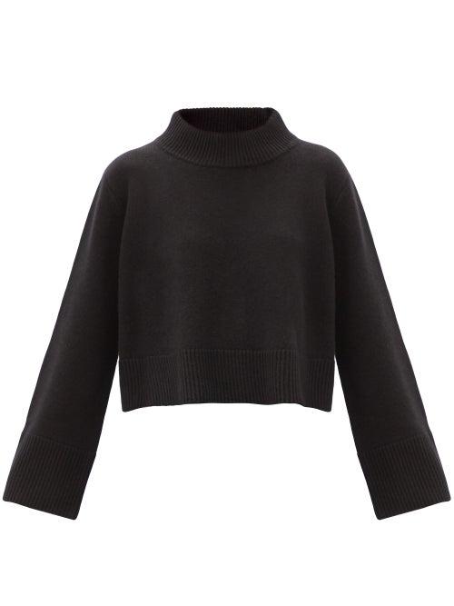 Matchesfashion.com Co - High-neck Cropped Wool-blend Sweater - Womens - Black