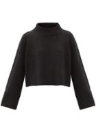 Matchesfashion.com Co - High-neck Cropped Wool-blend Sweater - Womens - Black