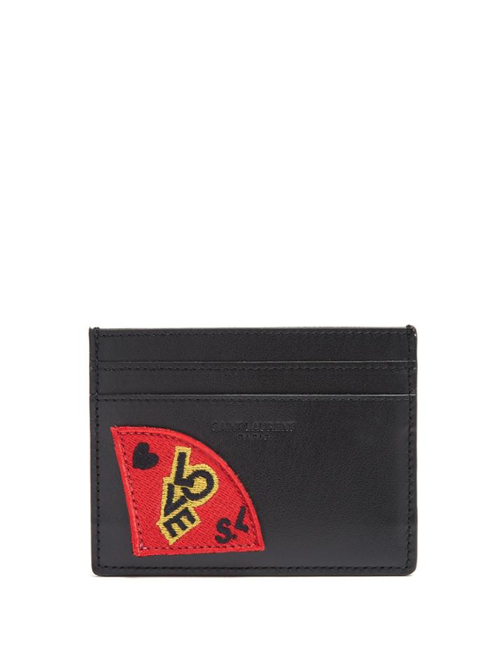 Saint Laurent Love-patch Leather Cardholder