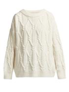 Matchesfashion.com Queene And Belle - Jean Cable Knit Wool Sweater - Womens - White