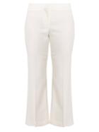 Alexander Mcqueen Mid-rise Kick-flare Wool-blend Cropped Trousers