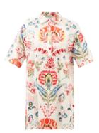 Etro - Road Floral-print Cotton Dress - Womens - White Print