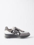 Alexander Mcqueen - Sprint Runner Faux-leather Trainers - Mens - Grey White