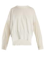 Mm6 Maison Margiela Contrast-panel Cotton-blend Sweater