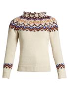 Loewe Frayed-neck Intarsia Sweater