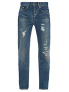 Saint Laurent Distressed Relaxed-fit Jeans
