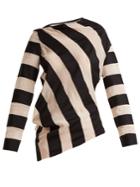 Marques'almeida Asymmetric-hem Striped Cotton-blend Top
