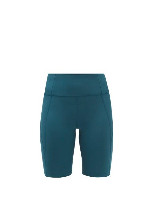 Girlfriend Collective - High-rise Recycled-fibre Cycling Shorts - Womens - Aqua Green