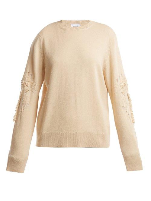 Matchesfashion.com Barrie - Timeless Distressed Sleeve Cashmere Sweater - Womens - Beige