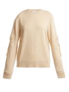 Matchesfashion.com Barrie - Timeless Distressed Sleeve Cashmere Sweater - Womens - Beige