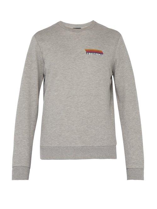 Matchesfashion.com A.p.c. - Electronic Cotton Blend Sweatshirt - Mens - Grey